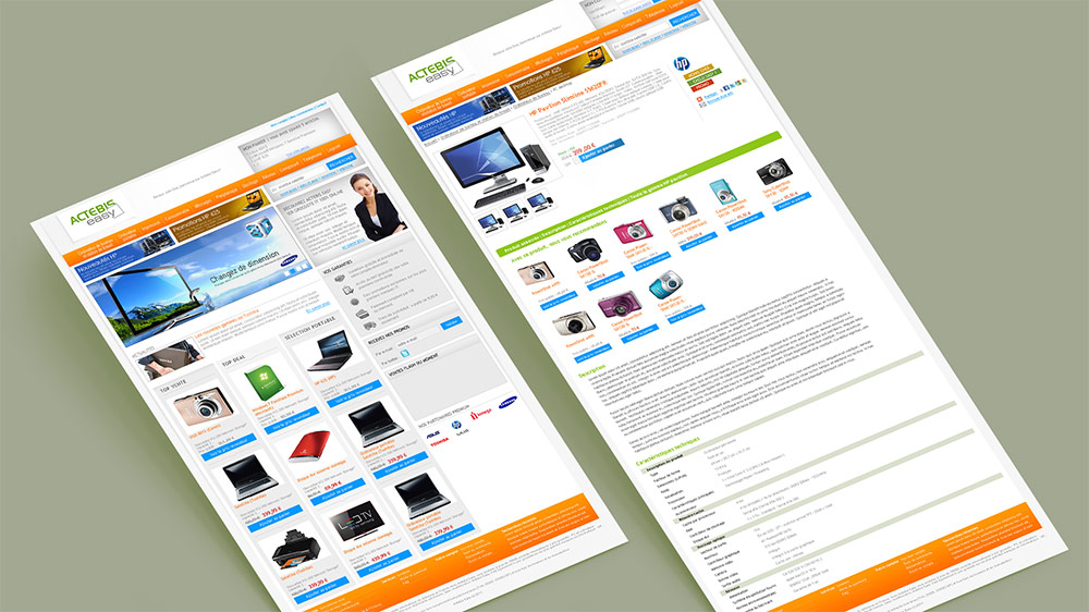 Actebis Easy - Page d'accueil et fiche produit