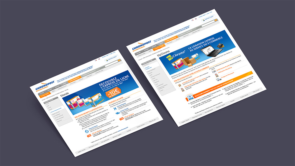 Page web Chronopost - Express et Mychrono