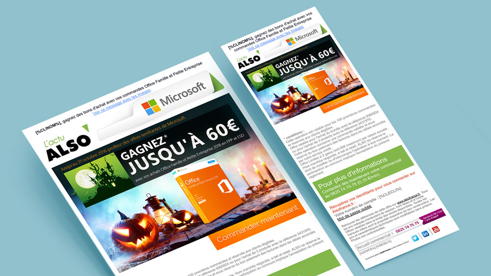 Emailings Halloween réalisé pour Microsoft