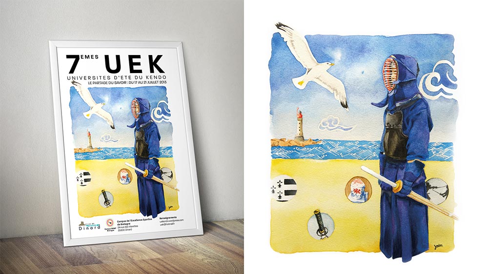 Affiche pour les UEK (Université d'été du Kendo)